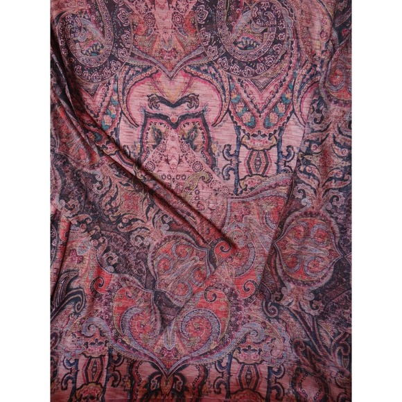 One World Women's 3X Pink Paisley Print Blouse - Picture 5 of 8